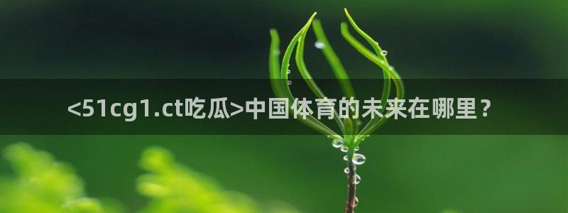 hongkongdoll 51吃瓜：<51cg1.ct吃瓜>中国体育的未来在哪里？